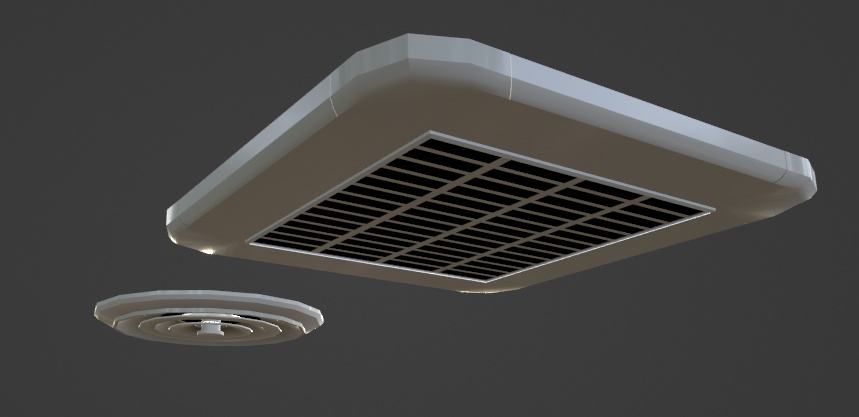 天井の空調(FBX, Blender3.6.0)