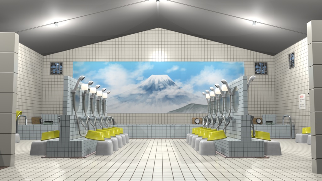 銭湯3Dデータ(Blender3.6.0)