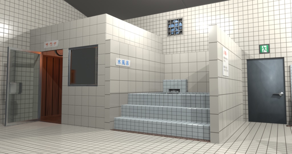銭湯3Dデータ(Blender3.6.0)