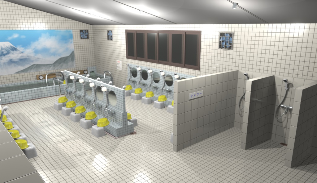 銭湯3Dデータ(Blender3.6.0)