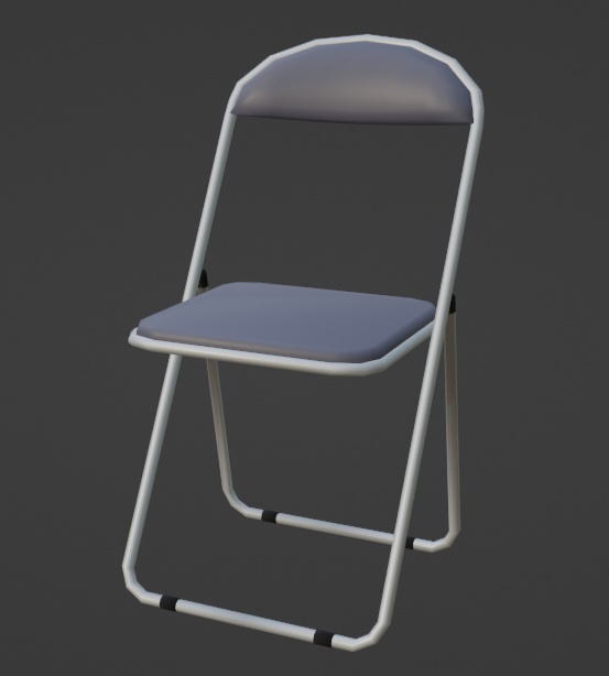 パイプ椅子（FBX、Blender3.6.0）