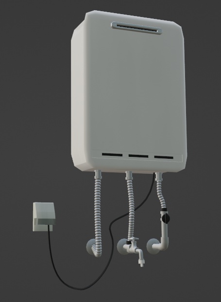 給湯器（FBX、Blender3.6.0データ）