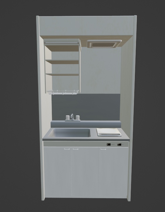 キッチン（FBX、Blender3.6.0）