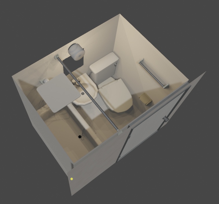 3点ユニットバス（FBX、Blender3.6.0）