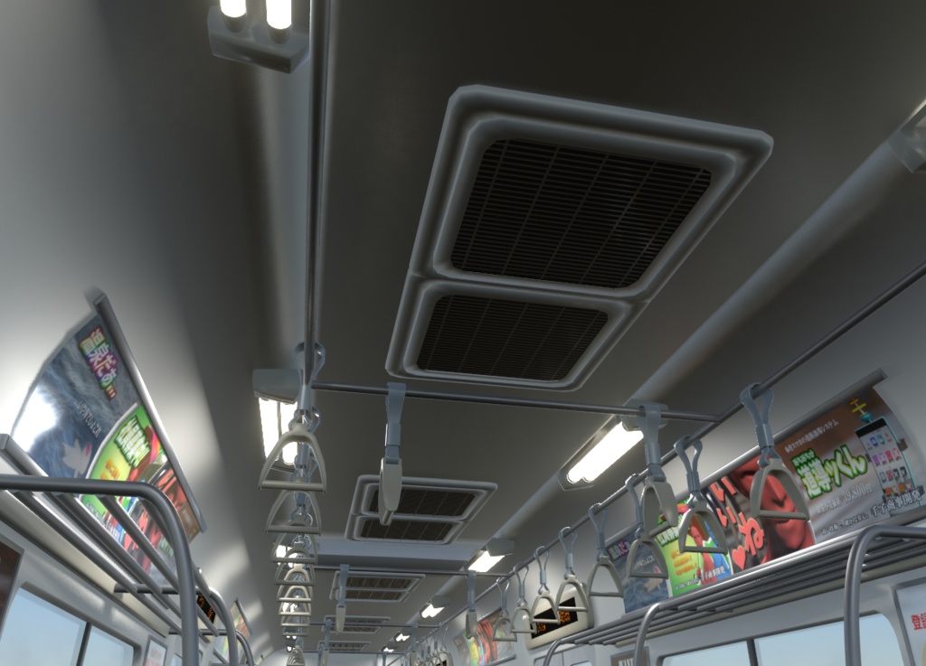 電車の中(Blenderデータ)