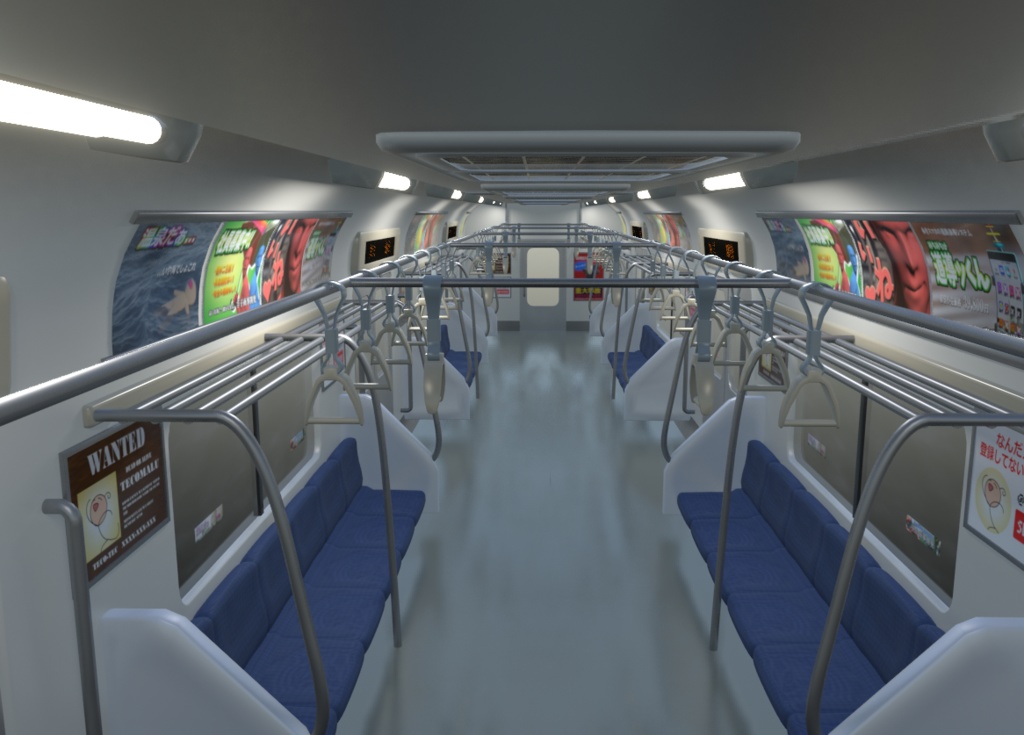 電車の中(Blenderデータ)
