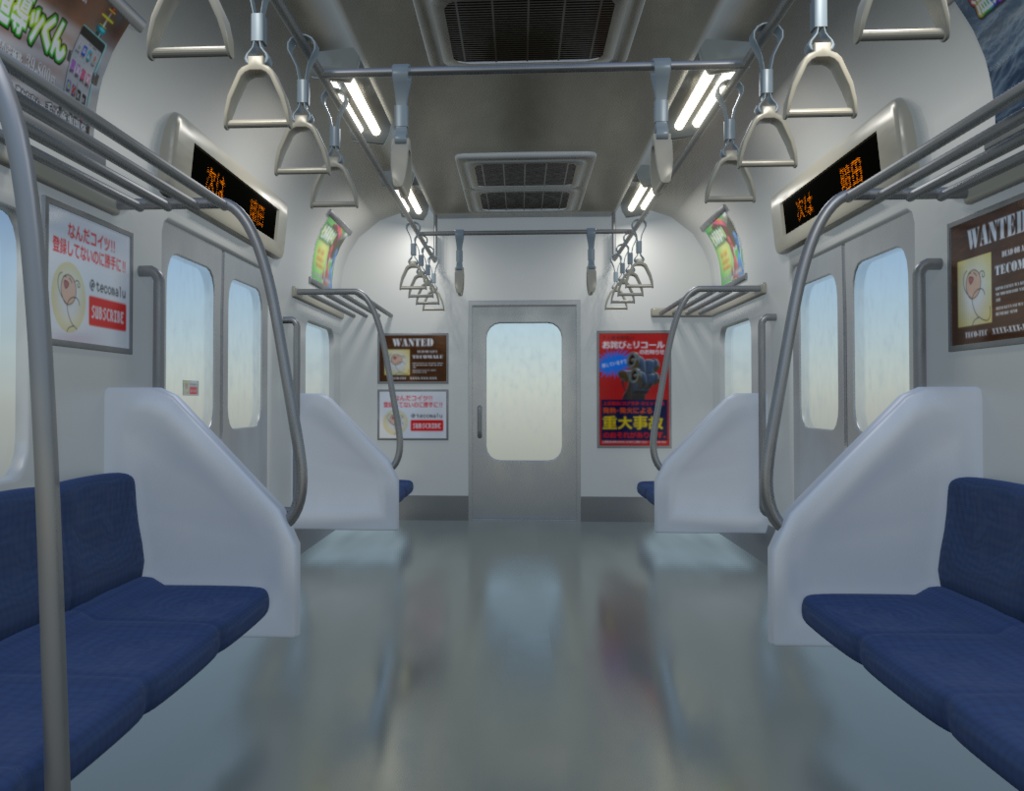 電車の中(Blenderデータ)