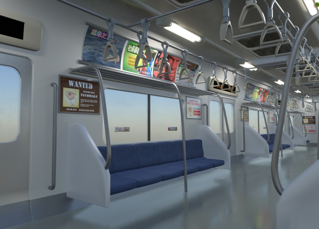 電車の中(Blenderデータ)