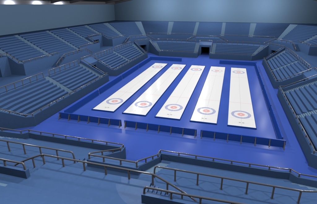 カーリング場(FBX、Blender3.6.0)