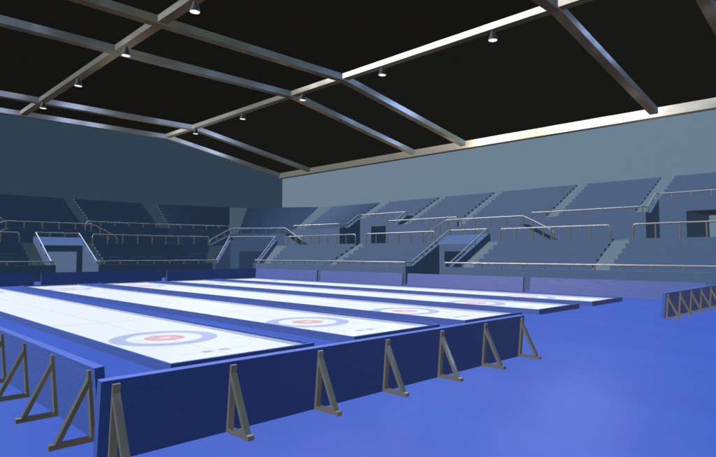 カーリング場(FBX、Blender3.6.0)