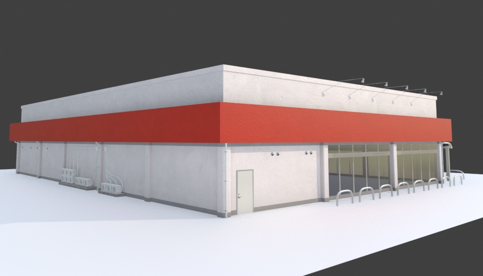 スーパーマーケット(Blender 4.5 & FBX データ)