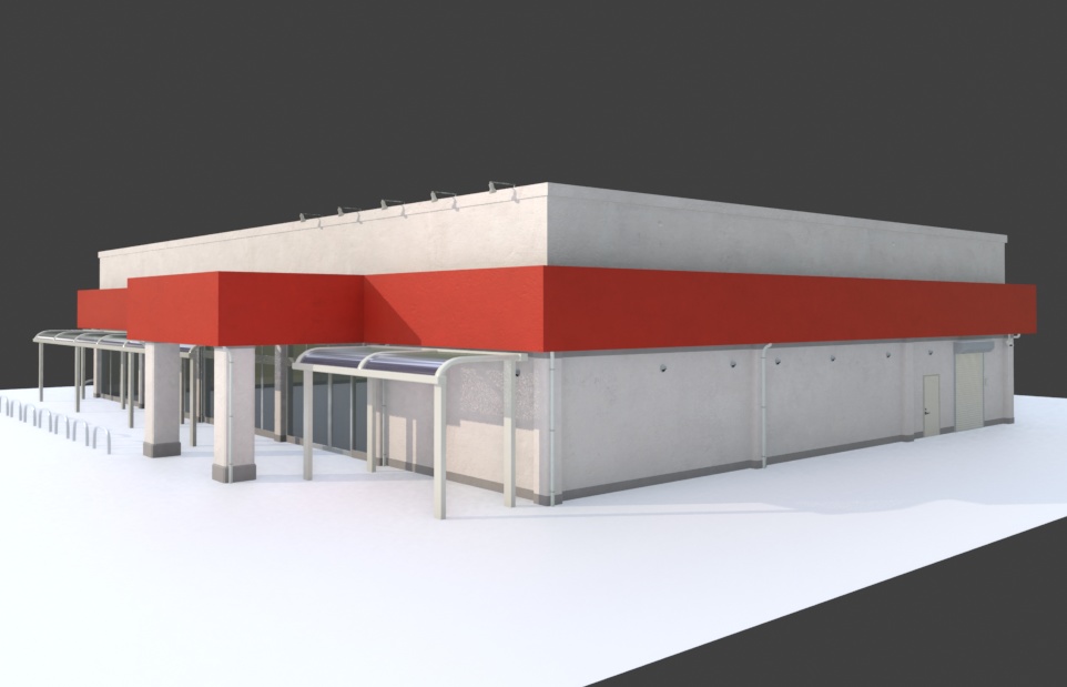 スーパーマーケット(Blender 4.5 & FBX データ)