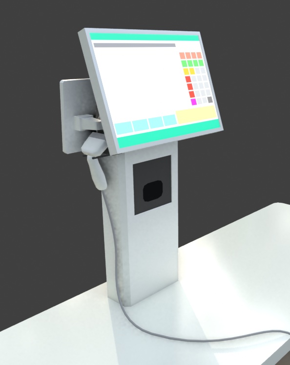 セミセルフレジカウンター(Blender4.5 & FBX データ)