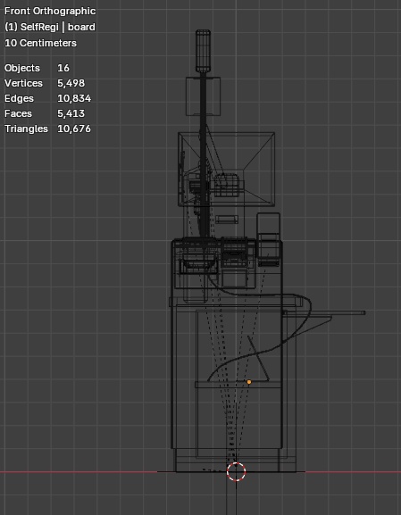 セミセルフレジカウンター(Blender4.5 & FBX データ)