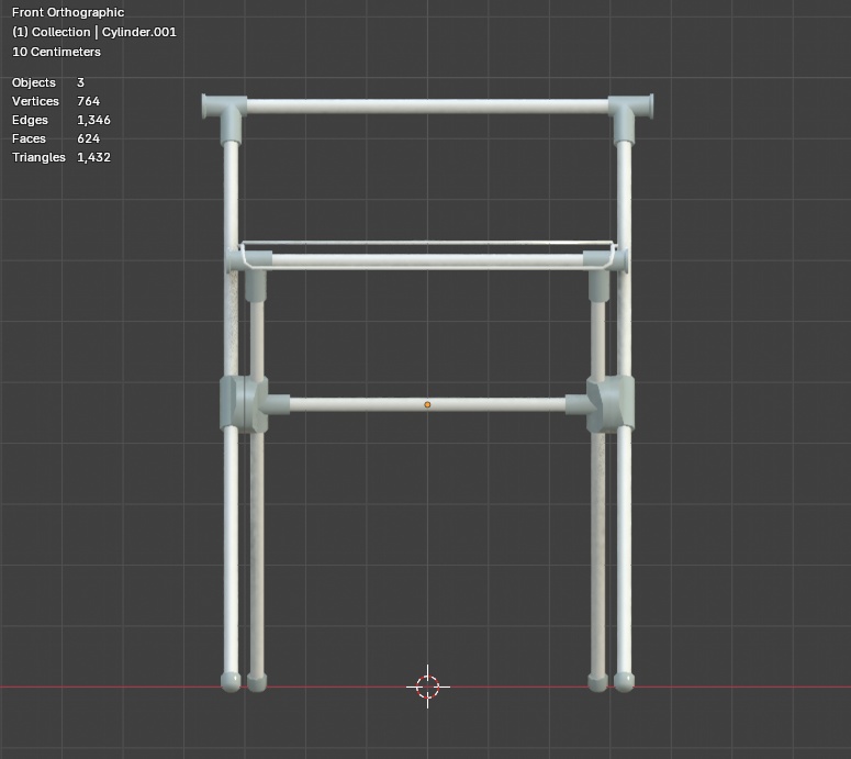 物干しスタンド(FBX、Blender4.5)