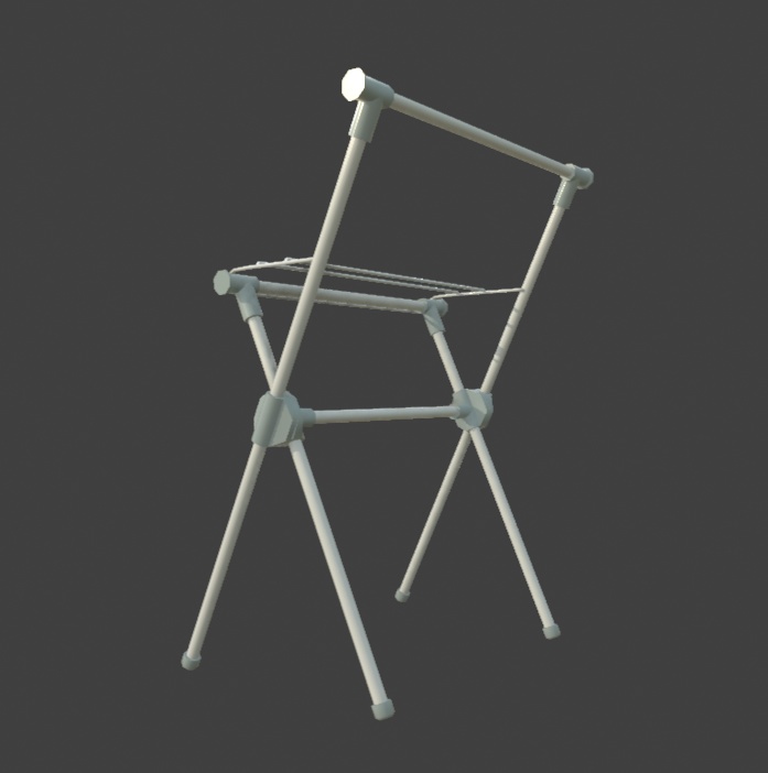 物干しスタンド(FBX、Blender4.5)
