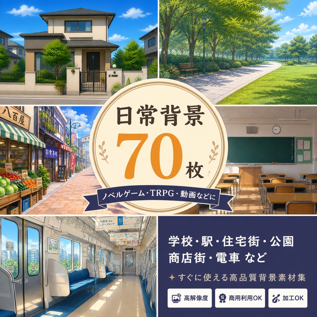 日常背景素材 70枚セット