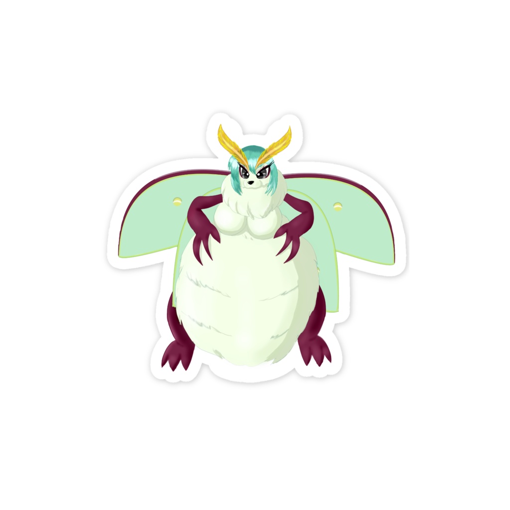 ケモミズアオのスマホステッカー