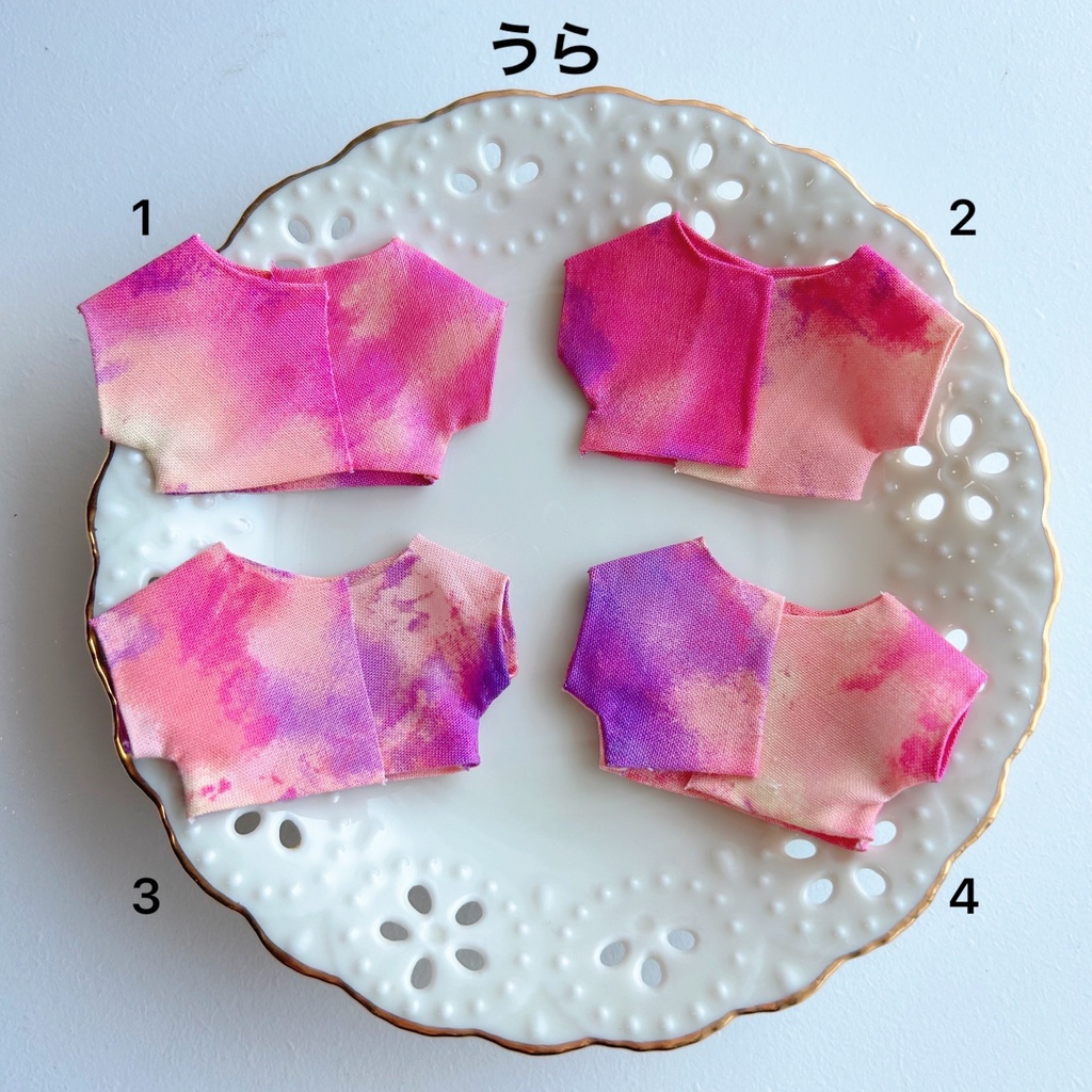 ぬい服 柄が選べる【タイダイしゃつ】10cm12cm ピンク