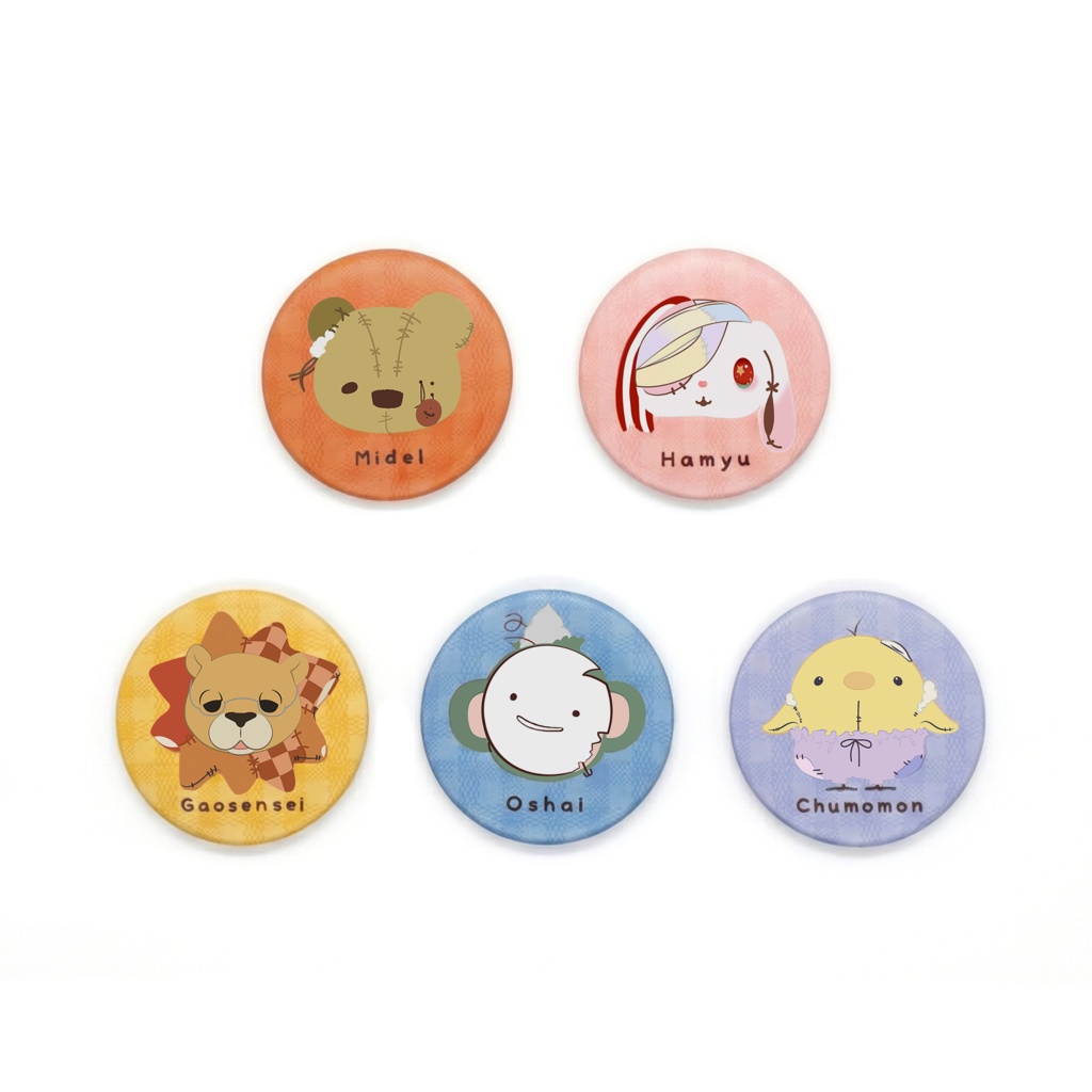 [のらぐるみ] 丸型缶バッジ 5個セット