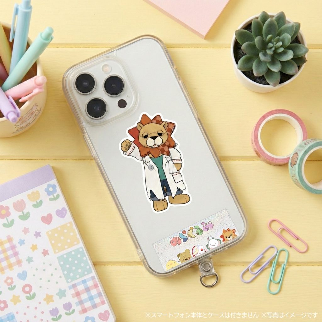 ひょっこりスマホホルダー&ラメ入りステッカー5枚 セット