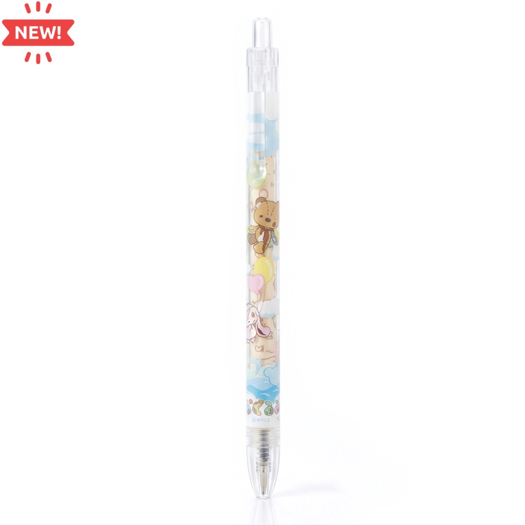 くるくるボールペン スケルトンブルー（ミデル）