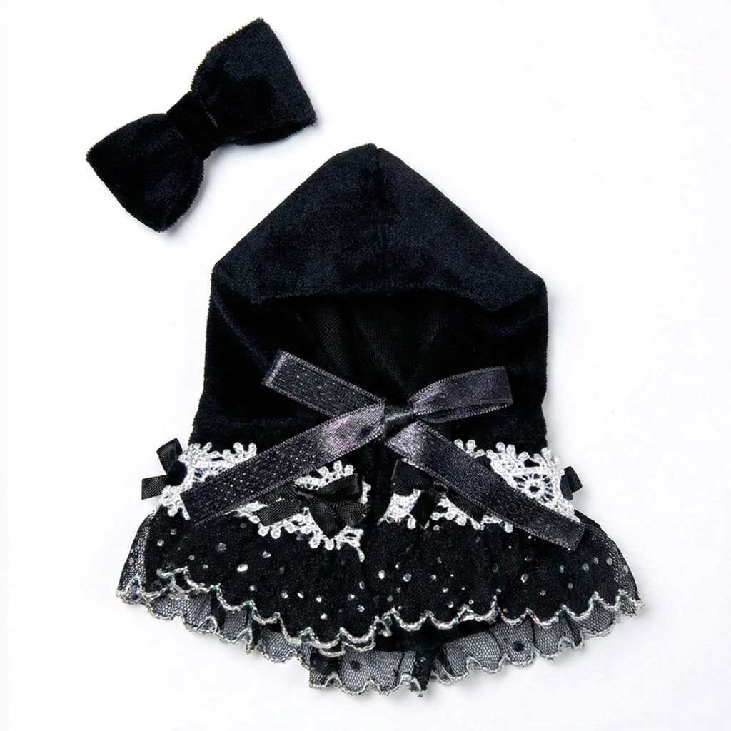 [のらぐるみ] はみゅ用ブラックポンチョ