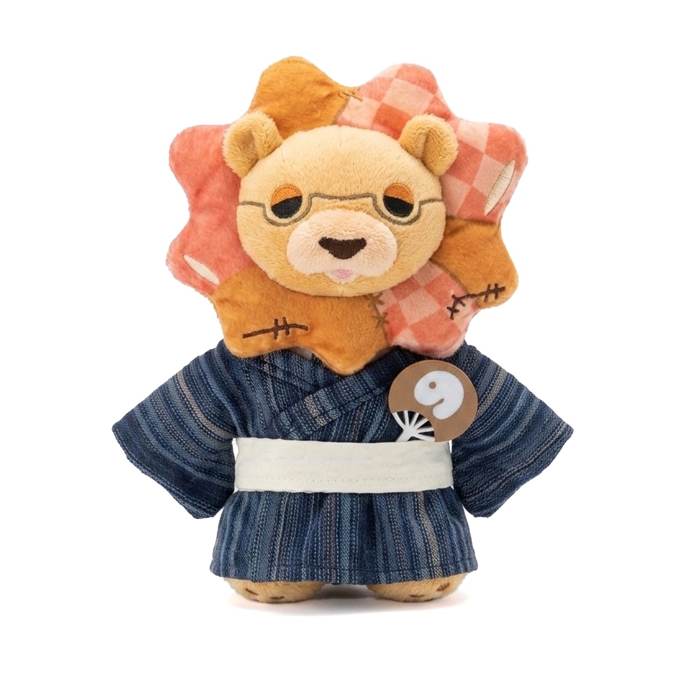 ぬいぐるみキーチェーン がお先生（浴衣ストライプ付き）