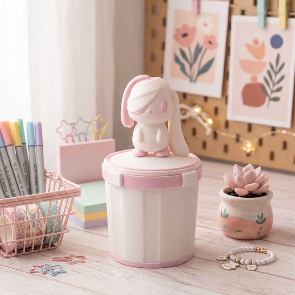 [のらぐるみ] はみゅの卓上ゴミ箱（PLA）★受注生産★