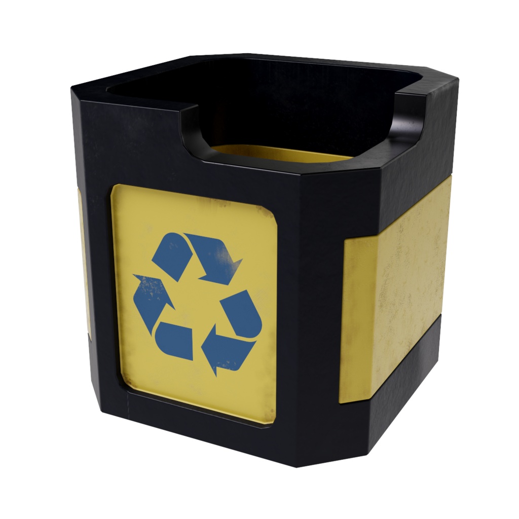 【VRChat想定】未来的/モダンなリサイクル箱 | Futuristic/Modern recycling bin
