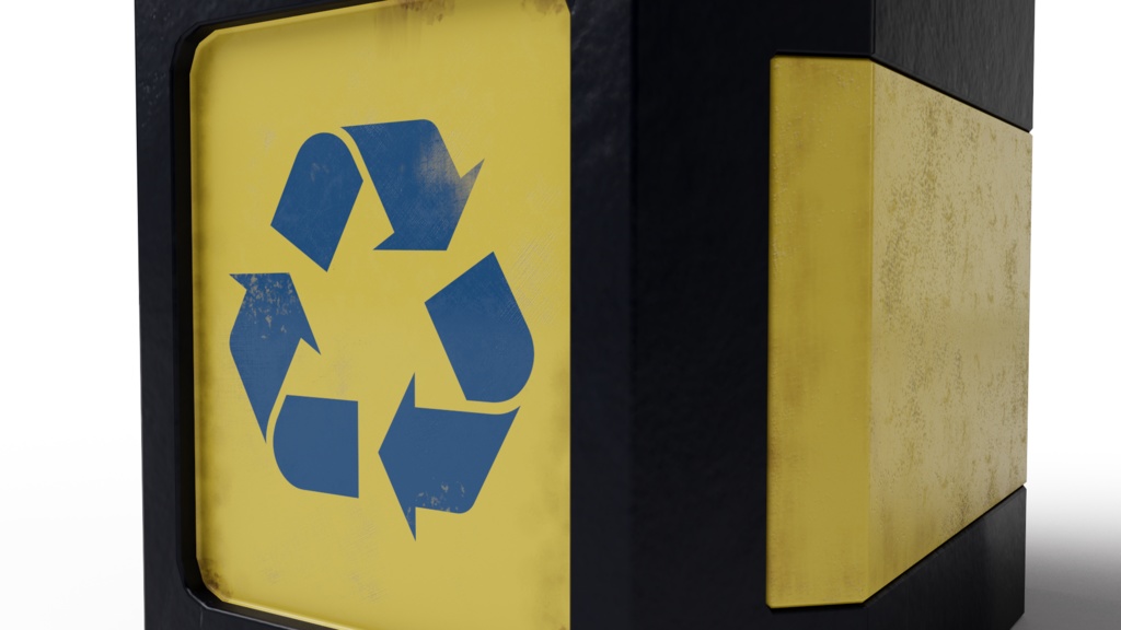 【VRChat想定】未来的/モダンなリサイクル箱 | Futuristic/Modern recycling bin