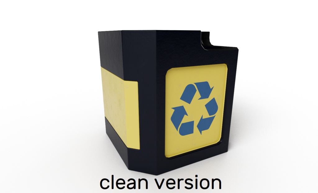 【VRChat想定】未来的/モダンなリサイクル箱 | Futuristic/Modern recycling bin