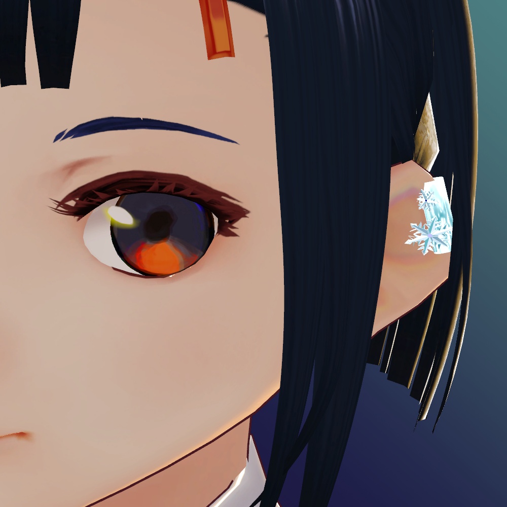 【VR Chat想定】雪の結晶 イヤーカフ