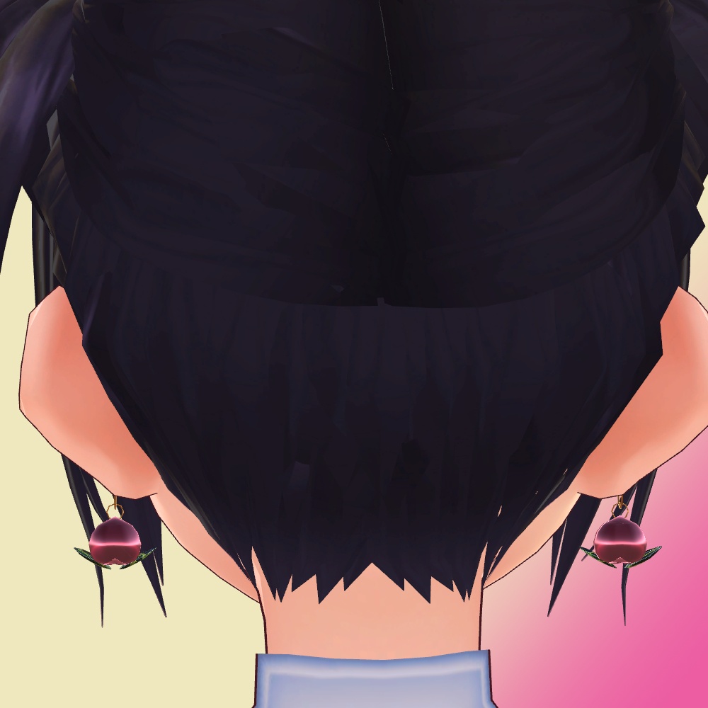 【VRChat想定_無料】ゆらゆら ももイヤリング