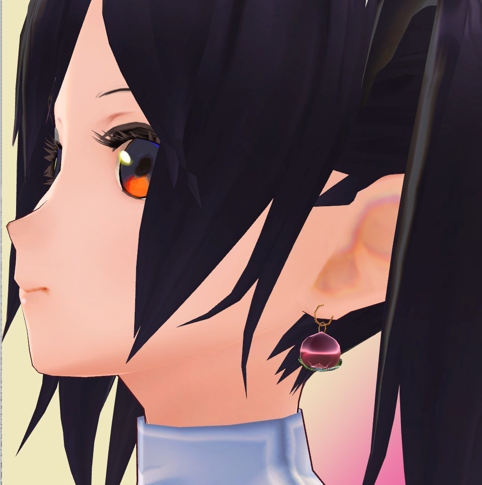 【VRChat想定_無料】ゆらゆら ももイヤリング