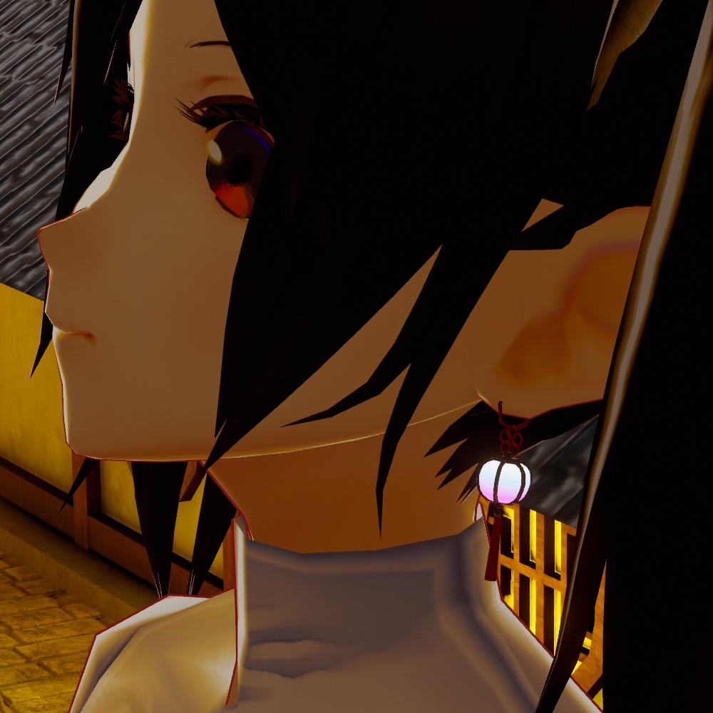 【VRChat想定】ぼんぼりイヤリング