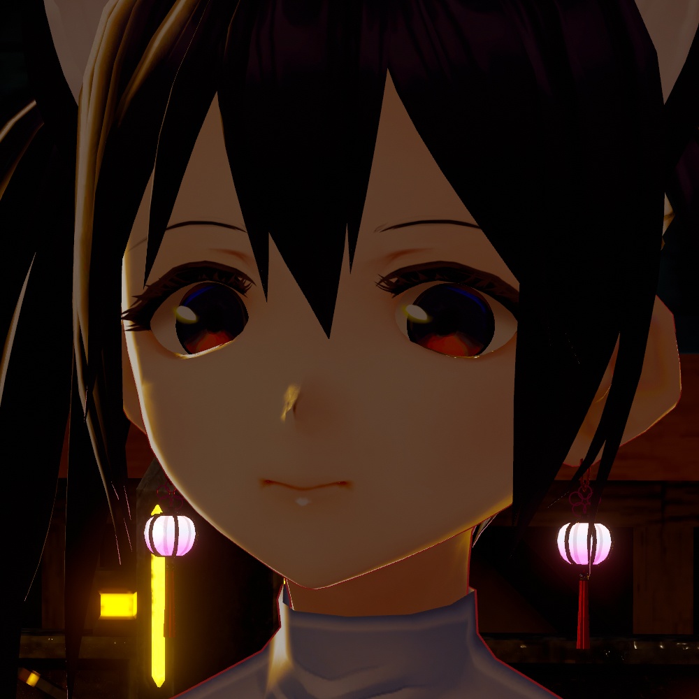 【VRChat想定】ぼんぼりイヤリング