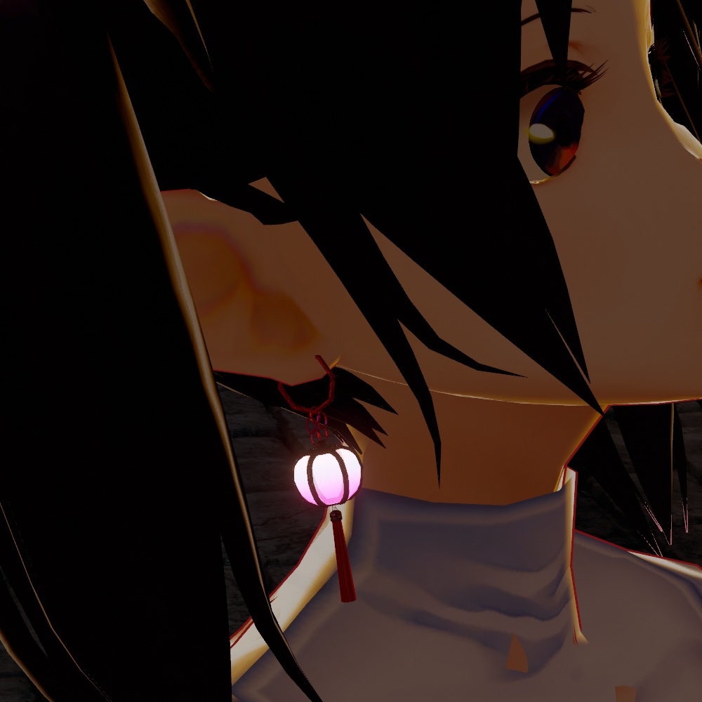 【VRChat想定】ぼんぼりイヤリング