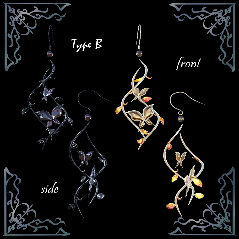 【VRChat想定】バタフライピアス