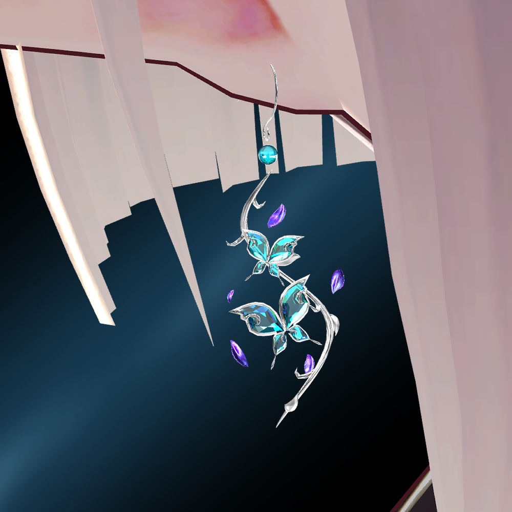 【VRChat想定】バタフライピアス