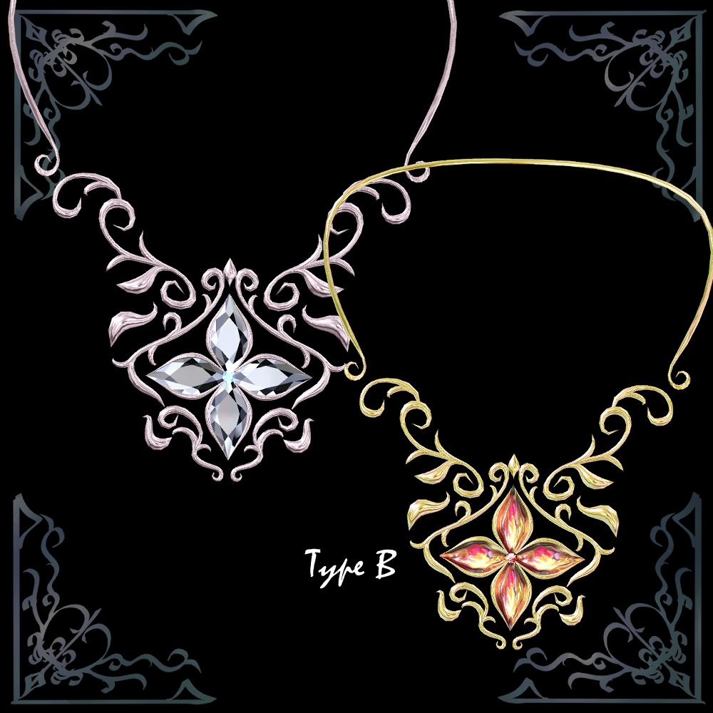 【VRChat想定】ジュエリーネックレス