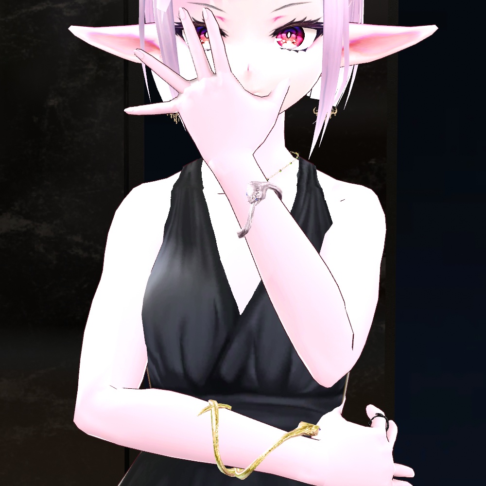 【VRChat想定】スネークブレスレット/リングセット