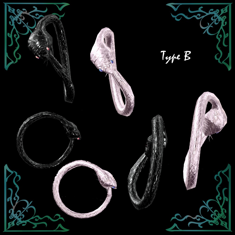 【VRChat想定】スネークブレスレット/リングセット