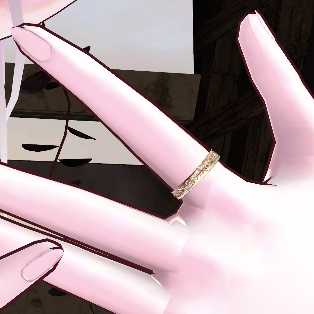 【VRChat想定】メタルバングル/リングセット