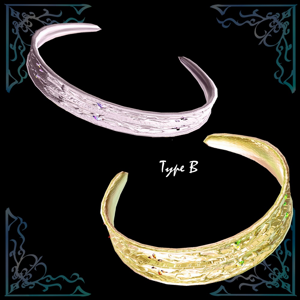 【VRChat想定】メタルバングル/リングセット