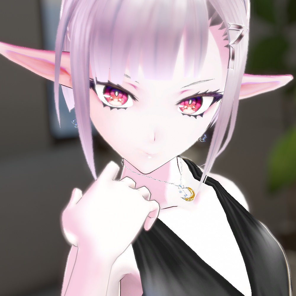 【VRChat想定】雪月花ネックレス