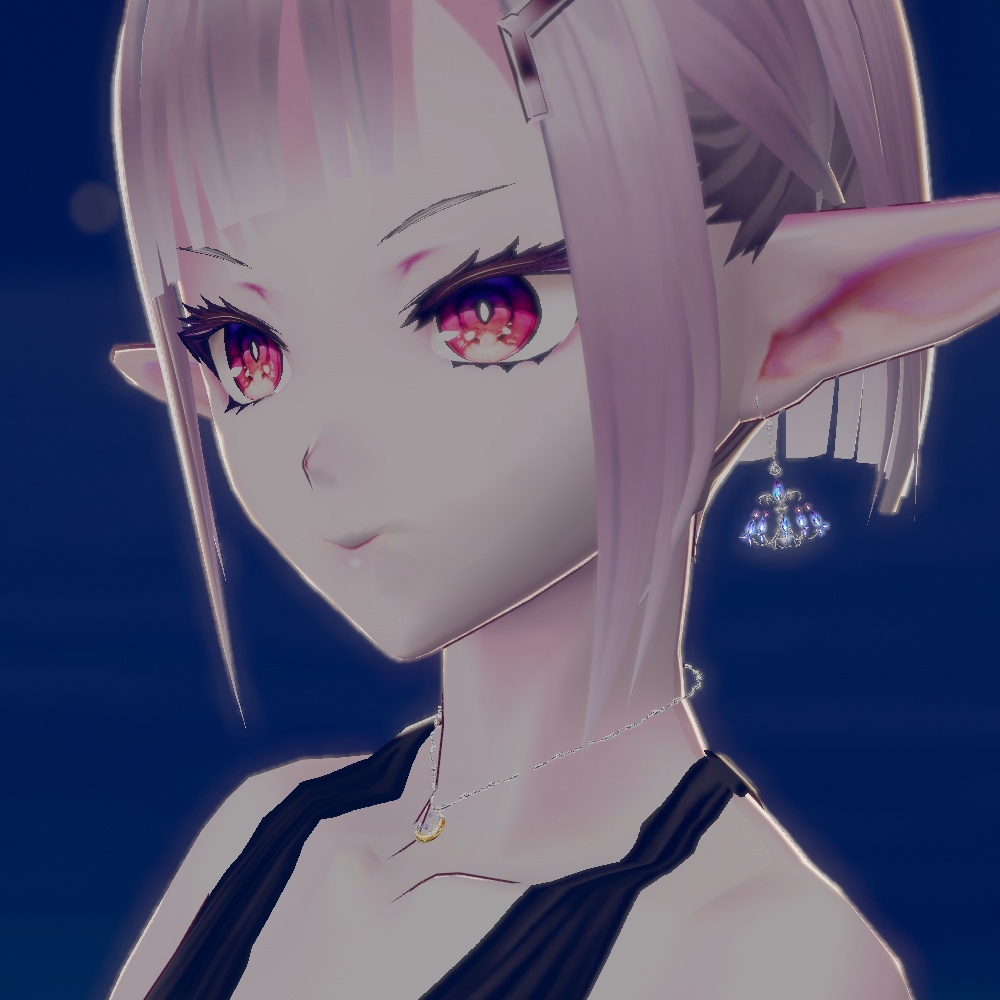【VRChat想定】雪月花ネックレス