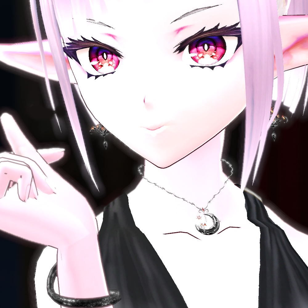 【VRChat想定】雪月花ネックレス