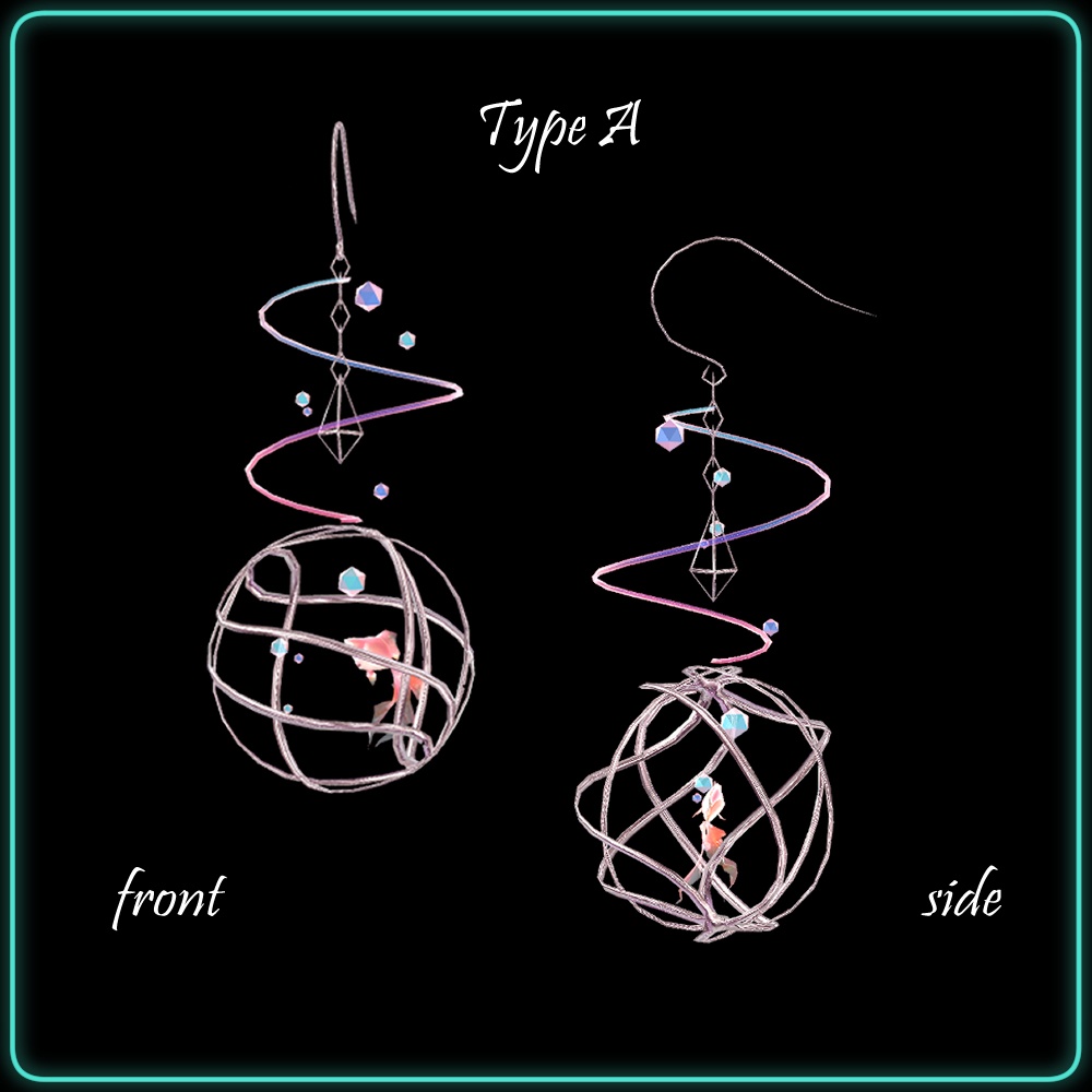 【VRChat想定】金魚ピアスセット