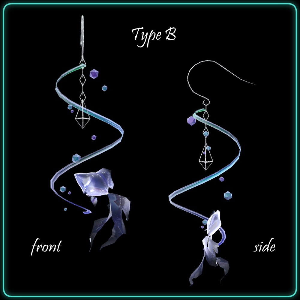 【VRChat想定】金魚ピアスセット